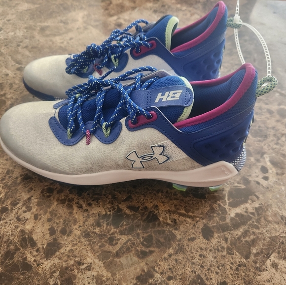 Under Armour Other - Under Armour Baseball Cleats Men's 9 Harper 8 Low ST White Royal Shoes Hybrid